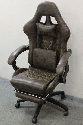 dowinx ゲーミングチェア リクライニング 収納オットマン PUレザー キルティングデザイン   中古家具 店頭引取歓迎 R5576)