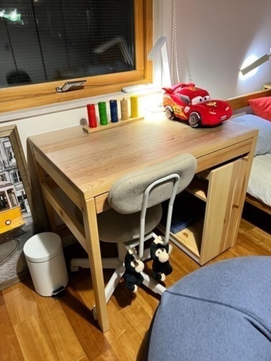 無印デスク、ワゴン、椅子のセット