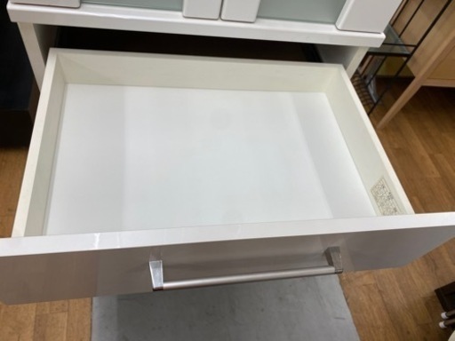 R371 白 スリム食器棚、キッチンボード、幅59cm