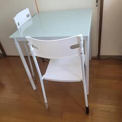 ダイニングテーブル と チェア2つ 75cm