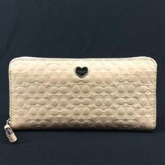 COACH コーチ ベージュ エナメルレザー×オプアート  シグ...