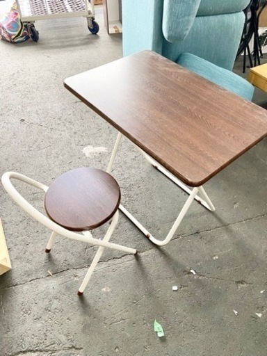 激安‼️コンパクトサイズに‼︎ 折りたたみ式 テーブル チェアセット