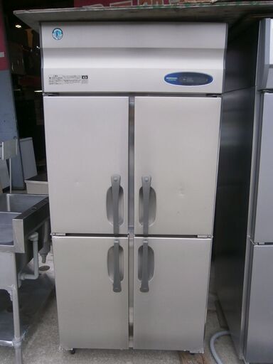 ☆中古品 ホシザキ 業務用冷蔵庫 4枚扉 HR-90ZT 100V 597L 2015年 900ｘ650ｘ1900ｍｍ 動作問題なし☆