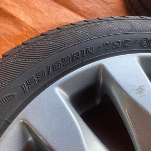 ?155/65R14 9分山ノーマルタイヤ&スズキ純正アルミ