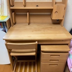 【学習机】机･椅子･棚･照明のセット【木製】