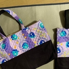 レッスンバッグ　オーダー可能　外ポケット　裏地　上履きバッグ