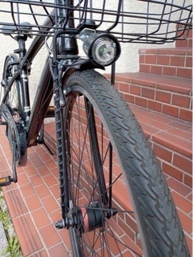 【クロスバイク】ほぼ未使用❗️美品❗️700x35c 21段変速　大型カゴ付　若林自転車　浜大津　SALE❗️