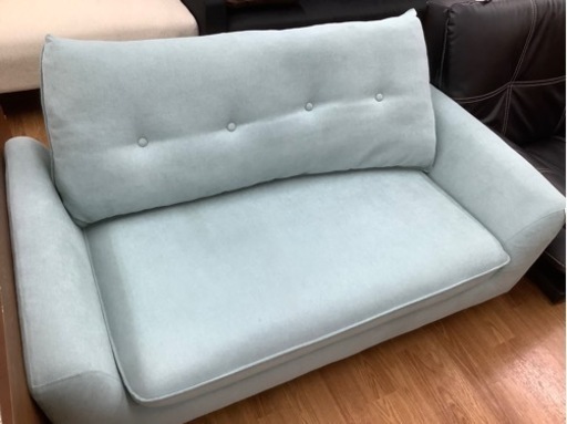 ライトブルー 布製2人掛けソファー売ります！