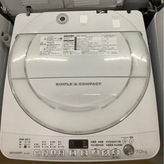 SHARP 全自動洗濯機 7kg ステンレス穴なし槽　リサイクルショップ宮崎屋　佐土原店　22.3.26F