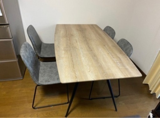 無垢調　ダイニングテーブル　椅子　セット