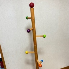 ポールハンガー　子供用　木　ウッド　カラフルの画像