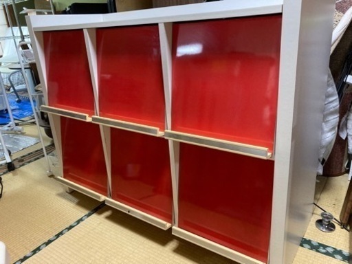 収納棚☆6口☆レッド