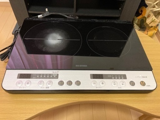 アイリスオーヤマ 2口IH コンロ IHK-W12P-B 2018年製