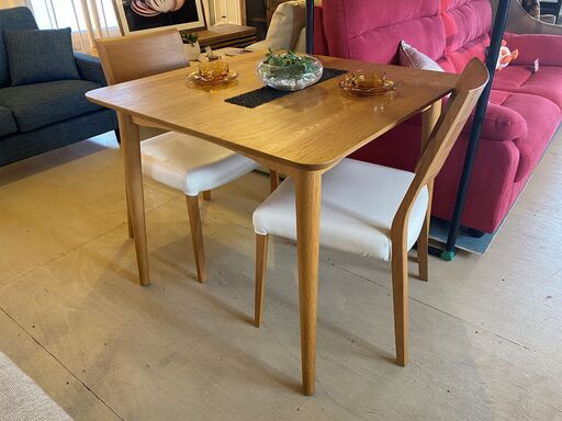 宇都宮でオシャレな家具を探すなら『オトワリバース！』ダイニングテーブルセット 大塚家具 3点セット ナチュラル 中古品