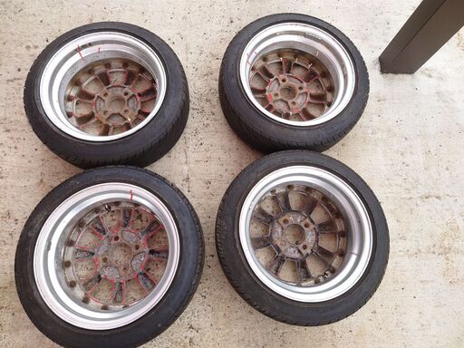 ワタナベRS8 6J+40 ナンカンNS-2 155/55R14バリ山4本セット