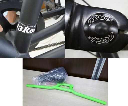 ファットバイク ビーチクルーザー 26インチ 極太タイヤ FatBike 13ROCK 自転車 ブラック×グリーン 7段変速  BMX
