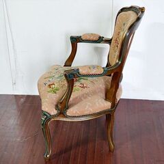 山口)下松市より イタリア製 アンティーク調 ロココ調 アーム付き