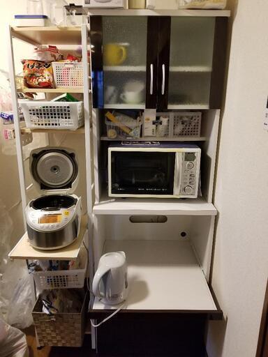 食器棚つきレンジ台\u0026キッチン収納 2台まとめて！