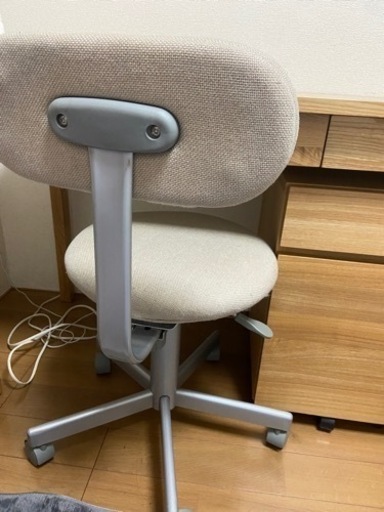 無印良品　オーク材デスク　キャビネット、椅子付き