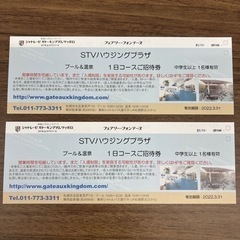 シャトレーゼ ガトーキングダム サッポロ プール&温泉　招待券