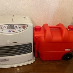 石油ファンヒーター、20L灯油缶、電動ポンプセット