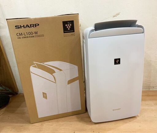 ★通電確認済み 2021年製SHARP/シャープ 冷風・衣類乾燥除湿機 プラズマクラスター7000 CM-L100-W アイスホワイト 除湿機 自宅保管品★