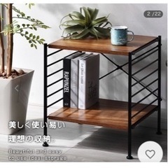 本棚 食器棚 2段 おしゃれ ハンガーラック レンジ台 収納棚 ...