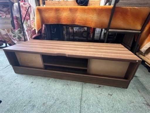 【リサイクルサービス八光　田上店　配達・設置OK】ダークブラウン　収納付きテレビボード　50型まで対応