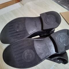 超超超激安♦️皮革ファション靴(ステファンロッシ)ブーツ♦️お洒落メンズ♦️26.5㌢♦️ブラック色♦️内側チェック柄♦️ボタンを外して伸ばして履いてもとてもお洒落で格好良い♦️2パターンの装い方が出来ます♦️の画像