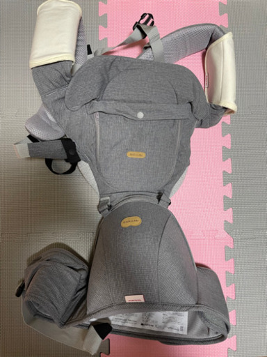 【ほぼ未使用】baby&me 抱っこ紐　新生児パッド付き　ONE-S LIGHT グレー