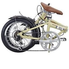 キャプテンスタッグ CAPTAIN STAG 折り畳み自転車 YG-0229 [AL-FDB161 ラテ](鍵付き)の画像