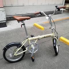 キャプテンスタッグ CAPTAIN STAG 折り畳み自転車 YG-0229 [AL-FDB161 ラテ](鍵付き)の画像