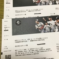 巨人公式戦　SS席ペアチケット