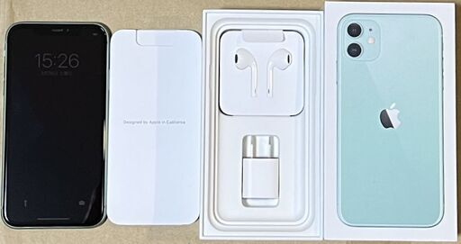 極美品)iPhone11 64GB グリーン 箱・付属品・ケーブル・Qi充電器付き