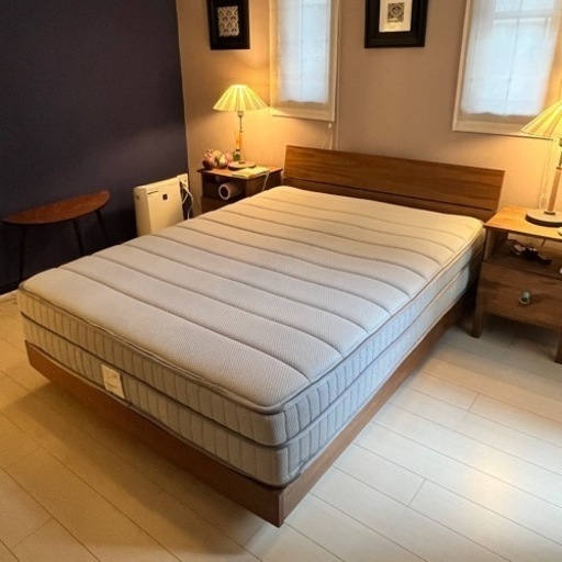 【美品】ニトリ　Nスリープ　リバーシブル　ダブル　マットレスのみ　グレー　ポケットコイル