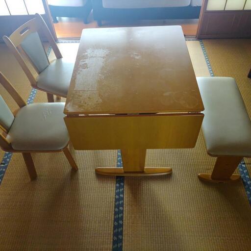 折りたたみダイニングテーブル4点セット