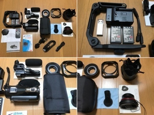 Ordro AC5 4Kビデオカメラ光学ウルトラHD WiFiビデオカメラ　ズームレンズセット