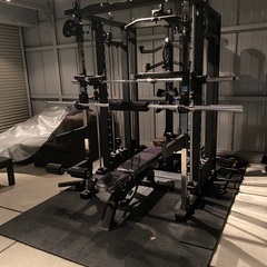 【プロ使用】新品マルチスミスマシンセット　プレート、バー、マットなど全部付きの画像