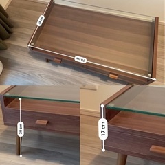 ローテーブル、ガラス板の画像