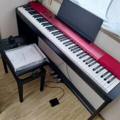 CASIO 電子ピアノ PX-A100RD スタンド等6点セット