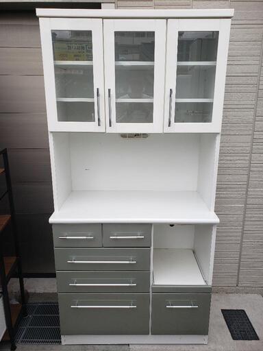 サン 食器棚 キッチンボード  幅89×奥行46×高さ183.5cm