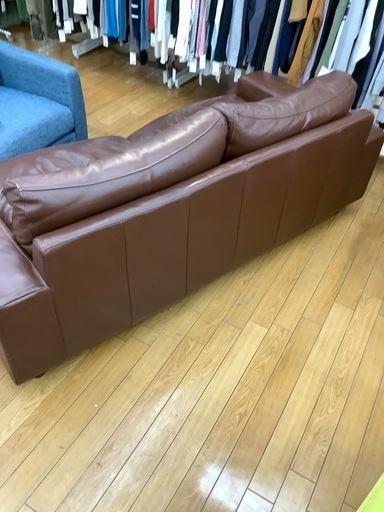 【値下げしました！】 無印良品　２.５人掛けソファー　ダークブラウン　レザー　幅190cm 高さ75cm 奥行90cm