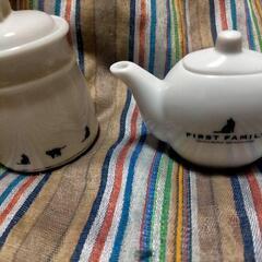 【無料】猫柄シュガーポット＆ミルクピッチャーの画像