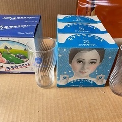 食器 コップ キラキラグラス レトロ 三ツ矢サイダー セットの画像