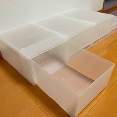 【4つで800円】無印良品　ポリプロピレンケース（引出式）幅26×奥行37×高さ17/8.5cmの画像