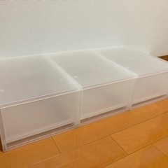 【4つで800円】無印良品　ポリプロピレンケース（引出式）幅26×奥行37×高さ17/8.5cmの画像