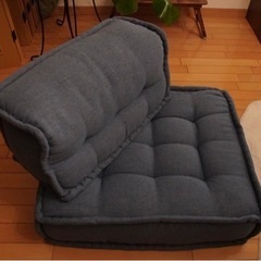 クッション　フロアソファ　デニム　座面&背もたれ1セットの画像