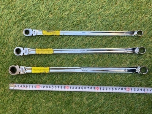 KTC 超ロングストレートメガネ3本セット(ギヤラチェット、首振り)