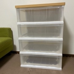 商談中　ウッドトップチェスト　4段