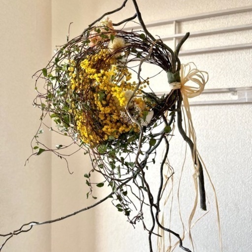 受注制作鳥の巣のミモザフライングリース
